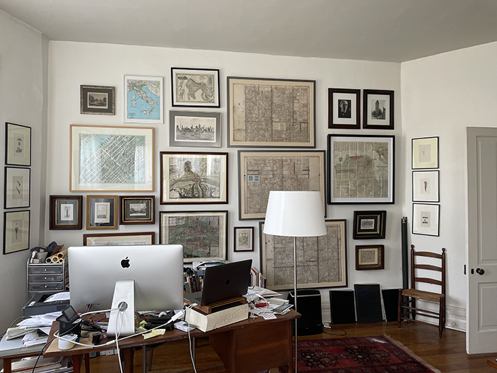 map room at author's home