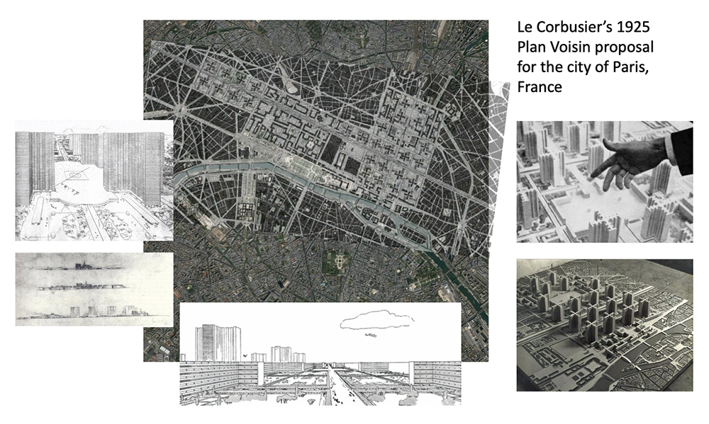 Image of Le Corbusier's project of the 1925 Plan Voisin