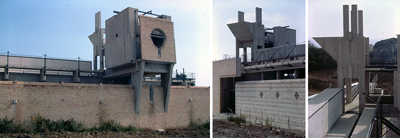 Images of the cemetery (addition) in Jesi under construction-first stage (1984-1994) (author’s collection)