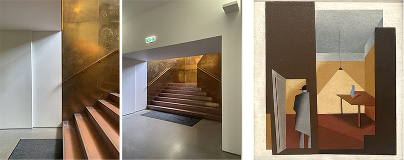 Comparison between golden stair and cubist painting