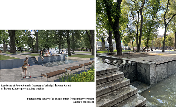  Rendering and as-built fountain