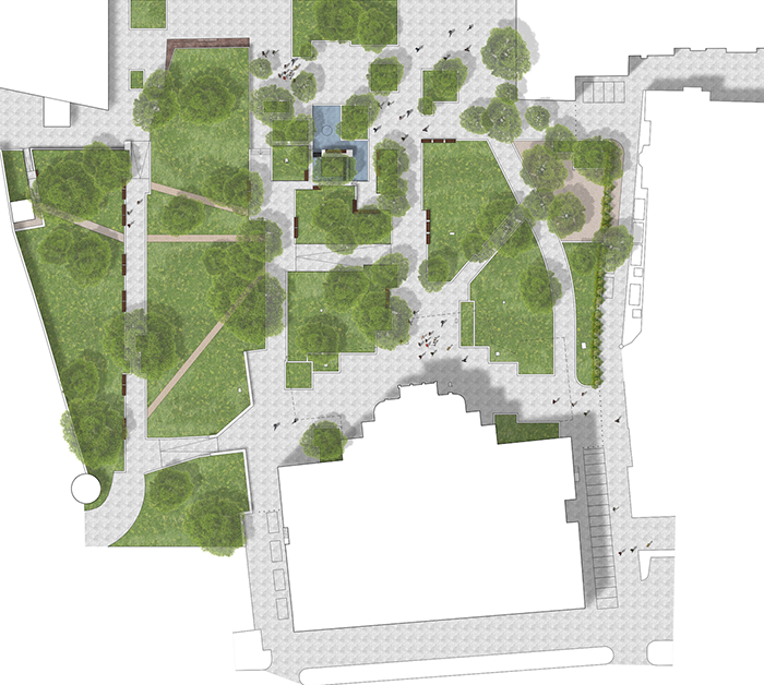  Colored plot plan (courtesy of principal Šarūnas Kiaunė of Šarūno Kiaunės projektavimo studija)