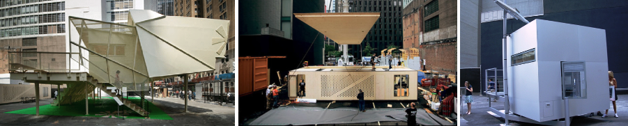 Google Images -BURST*008, by Jeremy Edmiston and Douglas Gauthier: SYSTEM3, by Kaufman| Ruf Architects; m-ch, Micro Compact Homeby Horden Cherry Lee Architects / Haack + Hopfner Architects.