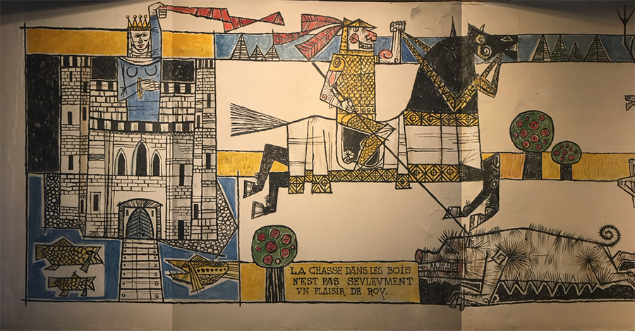 Detail of scene titled Hunting in the woods is not just a royal pleasure (author’s collection)