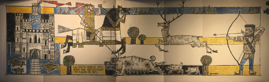 Entire scene titled Hunting in the woods is not just a royal pleasure from Netton Bosson, Gruyères, Switzerland