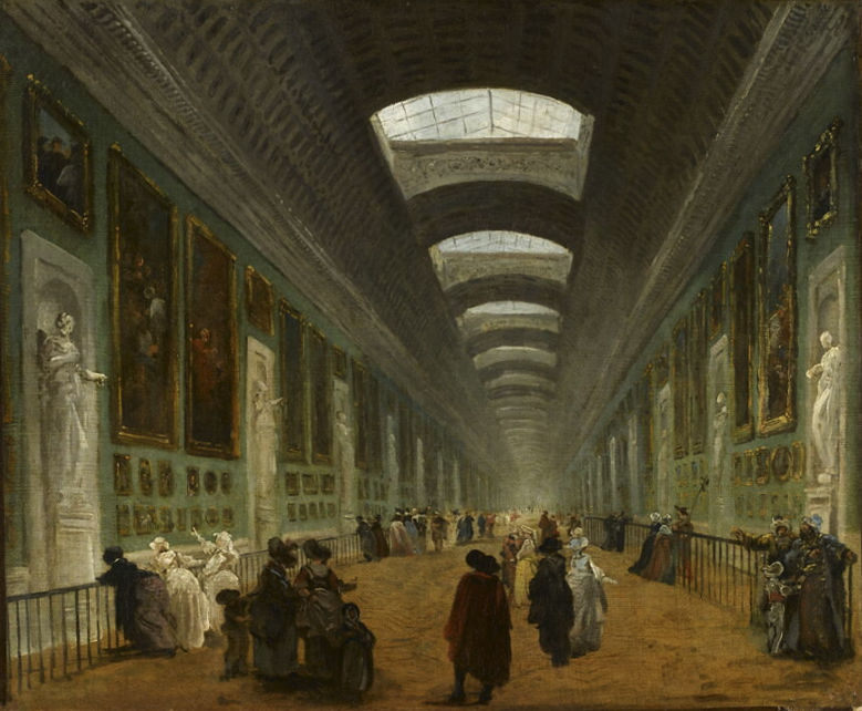 Google Images -painting by Hubert Robert titled Project for the Grande Galerie of the Louvre (1785-1790)