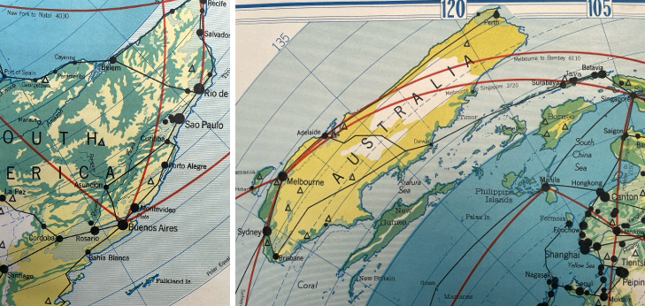 Distortion of South America and Australia (author’s collection)
