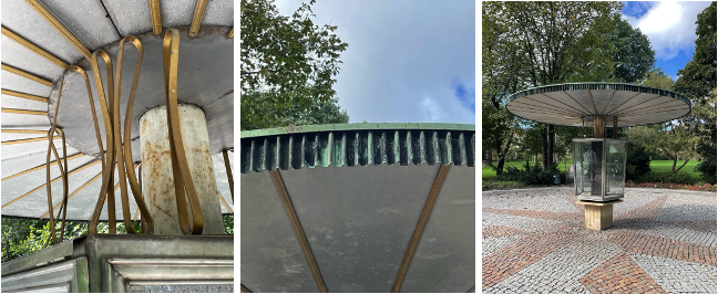 Photograph of the underneath of the canopy and edge treatment (author’s collection)