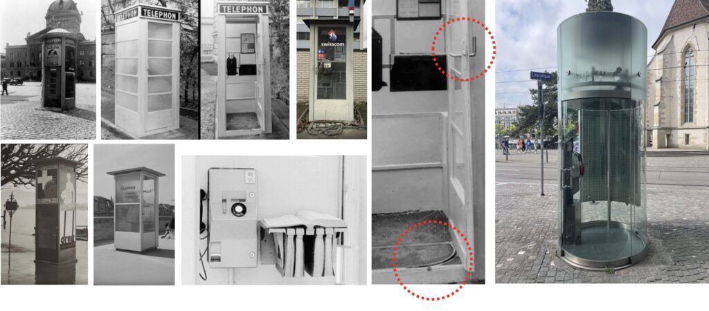 Image 2: Museum of Communication/Bern/Switzerland- photographs of vintage Swiss telephone cabins between 1930-1996. Photograph of Telecab 2000 (author’s collection)