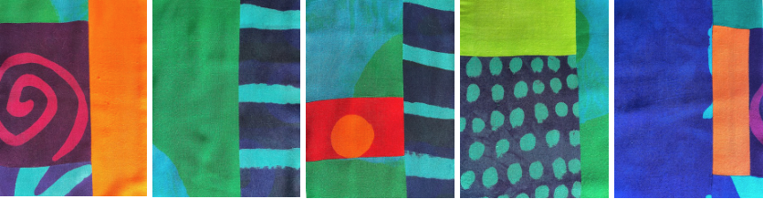 Selected detail patterns of scarf 1 by Carmen Grier. Scarf measures (author’s collection)