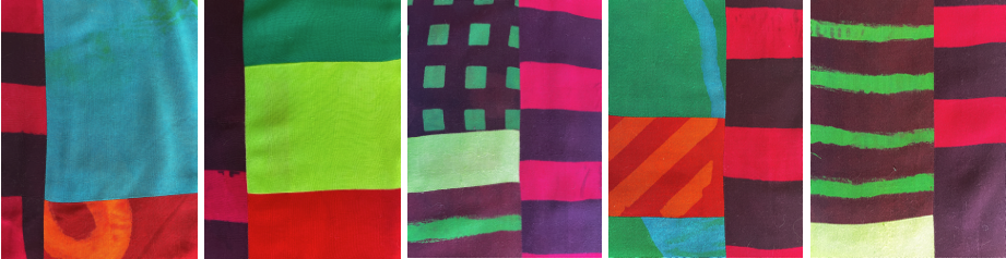 Selected detail patterns of scarf 2 by Carmen Grier. Scarf measures (author’s collection)