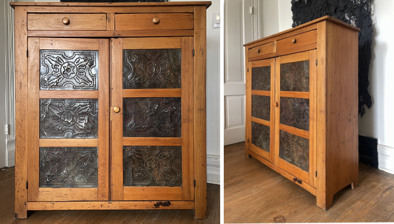 Pie safe front and side (author’s collection)