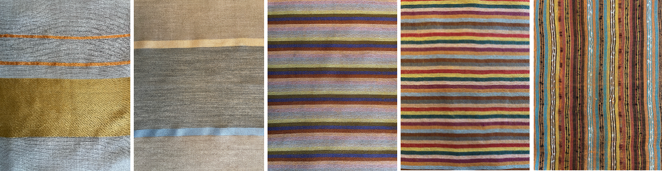 Different Indian scarves with linear patterns (author’s collection)