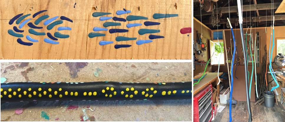 Rare essays for color pattern, back pattern of a snake, and snakes drying with their third base coats (author’s collection)
