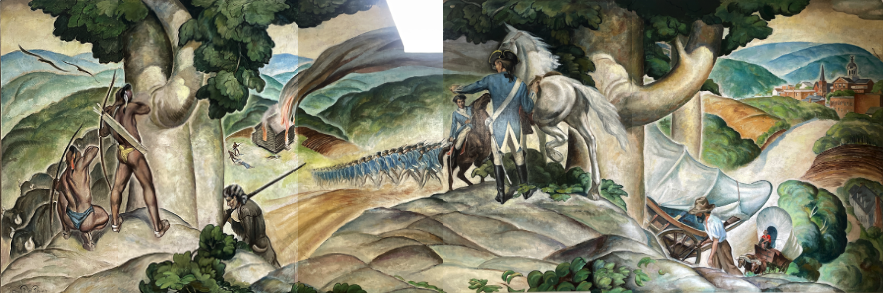 Close up panel titled the Great Road by John De Groot (author’s collection)
