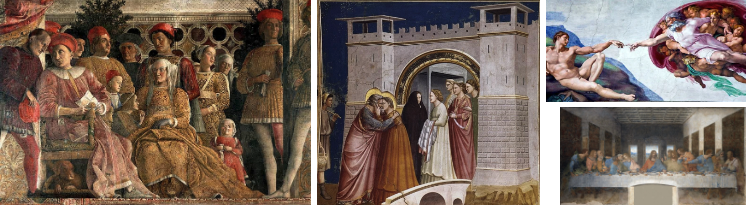 Image 1: (Google images) Mantegna, Giotto, Michelangelo, and da Vinci