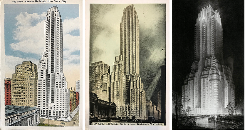 Vintage New York Postcards showing skyscrapers