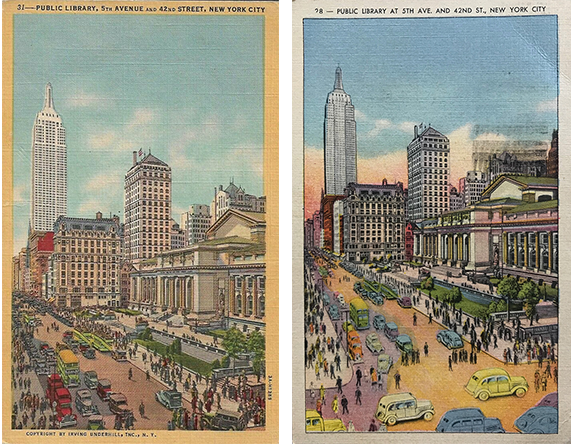 Vintage New York Postcard on skyline