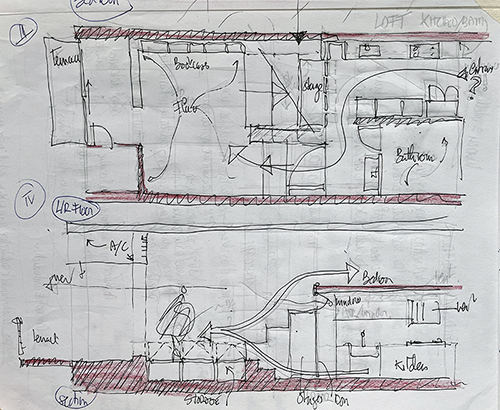 Image 8: reconstruction of the loft in sketch form NTS (author’s collection)