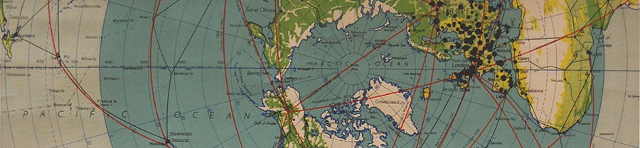 detail of Denoyer-Geppert Polar Air Age World chart