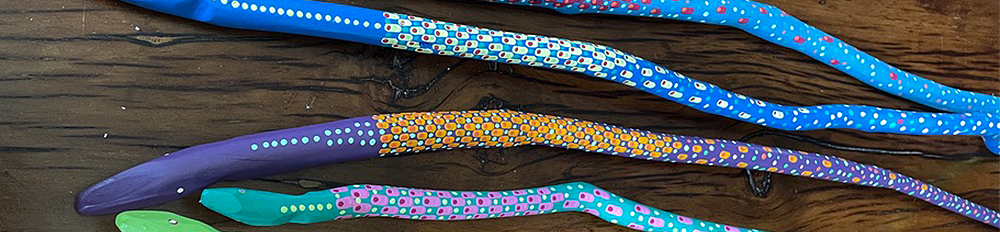 detail of folk art snakes